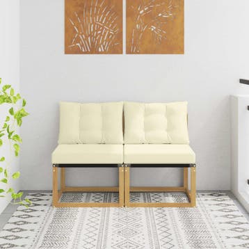 vidaXL 2 Stuk Buiten Midden Sofa Massief acaciahout en, Verzenden, Nieuw