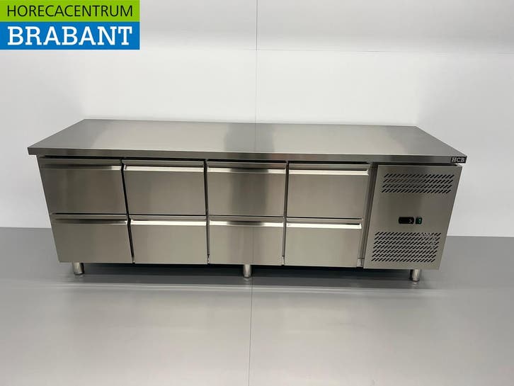 RVS HCB Koelwerkbank 8 lades 223 cm 230V Horeca, Articles professionnels, Horeca | Équipement de cuisine, Enlèvement ou Envoi