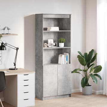 vidaXL Hoge kast 70x35x180 cm bewerkt hout betongrijs, Huis en Inrichting, Kasten | Dressoirs, Verzenden, Nieuw