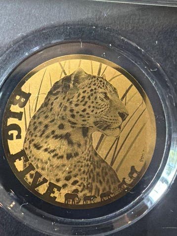 Tsjaad. 5000 Francs ND, Big Five Leopard, 1/200 Oz (.999)