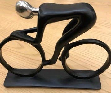 Statue, Abstract Bicycle Rider Sculpture - 17 cm - Résine,