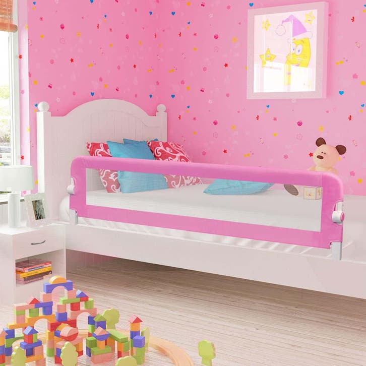 vidaXL Bedhekje peuter 180x42 cm polyester roze, Enfants & Bébés, Barrières, Envoi
