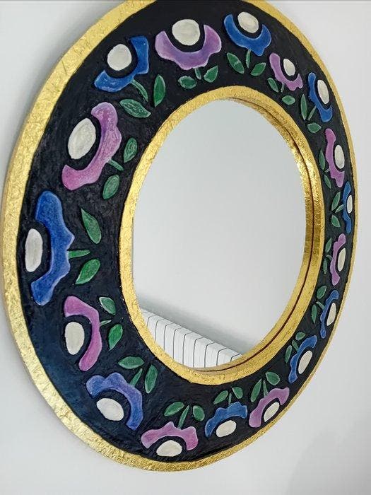 K. Line - In the manner of Mithé Espelt - Miroir - Bois,, Antiquités & Art, Art | Objets design