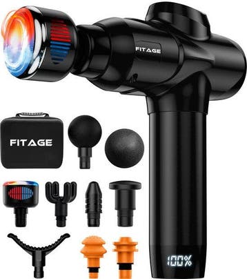 2dekans | FITAGE - Massage Gun Warm & Koud - 8 Opzetstukken, Sport en Fitness, Massageproducten, Ophalen of Verzenden, Nieuw