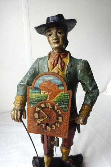 Horloge de table en forme de colporteur - Antique Métal,
