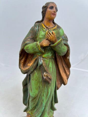 Beeld, Mariabeeld - 31 cm - Hout, Antiek en Kunst
