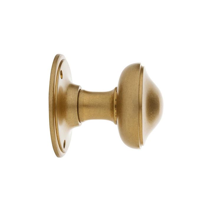 Vaste ronde deurknop 80mm in messing getrommeld - voor bi..., Doe-het-zelf en Bouw, Hang- en Sluitwerk, Overige typen, Nieuw, Koper of Messing