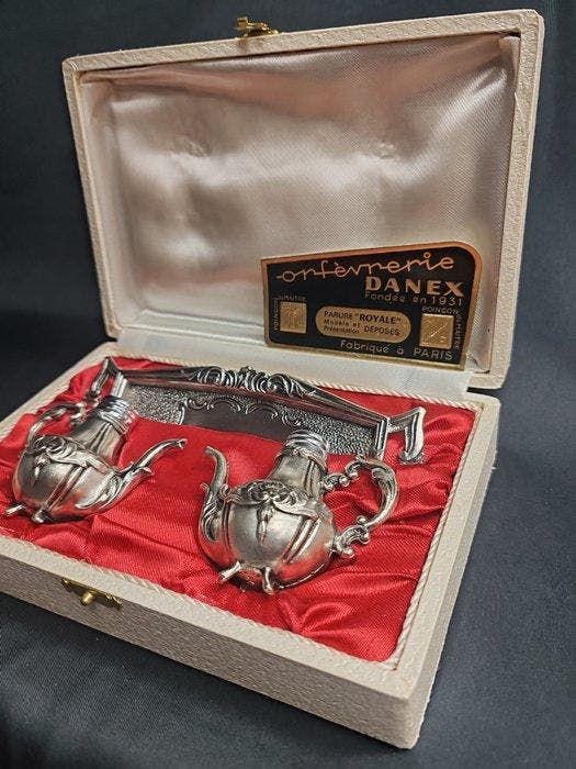 danex - Zout- en pepervaatjes (3) - theepot - Verzilverd, Antiquités & Art, Antiquités | Meubles | Tables