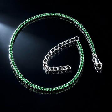 Zonder minimumprijs - Armband 925 zilver - tsavoriet -, Nieuw