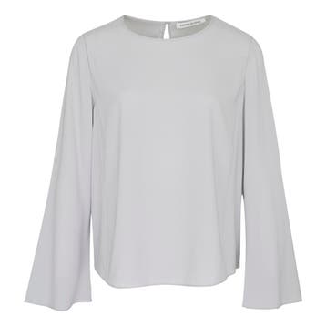 Alcidia da Veiga • zijden blouse lichtgrijs • 36, Verzenden, Nieuw, Alcidia da Veiga, Maat 36 (S)