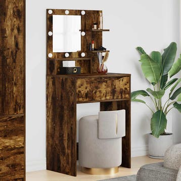 vidaXL Slaapkamer Toilet Tafels Rook Eiken 80 x 39,6 x 135, Huis en Inrichting, Verzenden, Nieuw