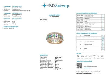 Trouwring - 14 karaat Geel goud - 4.23ct. tw. Smaragd -