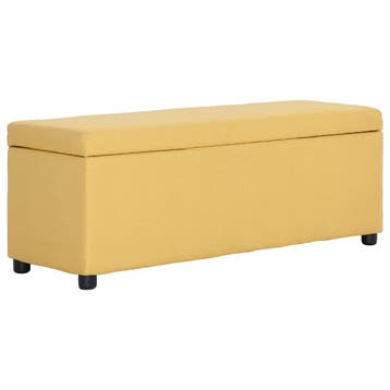 vidaXL Bankje met opbergvak 116 cm polyester geel, Verzenden