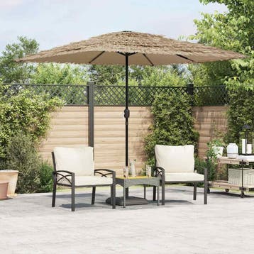 vidaXL Parasol met stalen paal 248x248x248 cm bruin, Verzenden