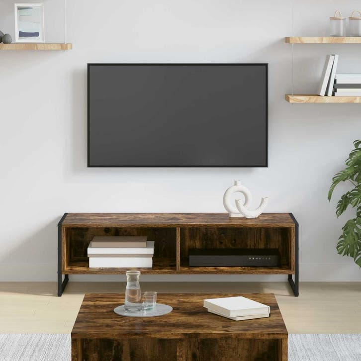 vidaXL TV Kast Rook Eik 100 x 36,5 x 30,5 cm Bewerkt hout, Huis en Inrichting, Kasten |Televisiemeubels, Nieuw, Verzenden