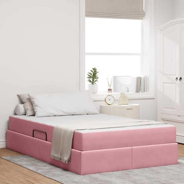 vidaXL Opbergbed met matras met matras Roze 120 x 200 cm, Huis en Inrichting, Slaapkamer | Bedden, Verzenden, Nieuw