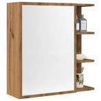 vidaXL Badkamerspiegelkast 62,5x20,5x64 cm bewerkt hout, Huis en Inrichting, Tafels | Kaptafels, Verzenden, Nieuw