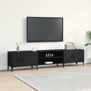 vidaXL TV Kast 180 x 31,5 x 40 cm Zwart Eiken Bewerkt hout, Verzenden