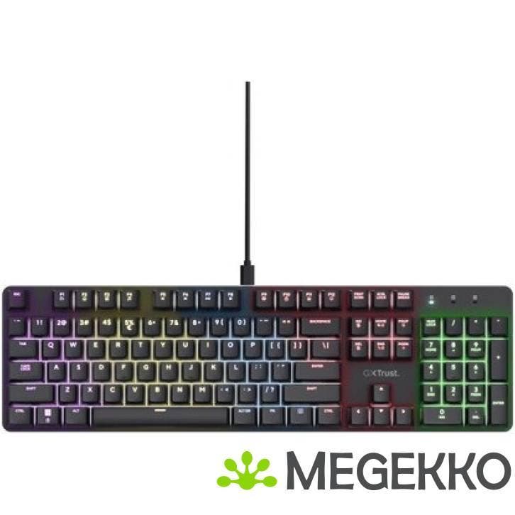 Trust GXT 871 Zora Toetsenbord Zwart Azerty Belgisch, Computers en Software, Toetsenborden, Nieuw, Verzenden