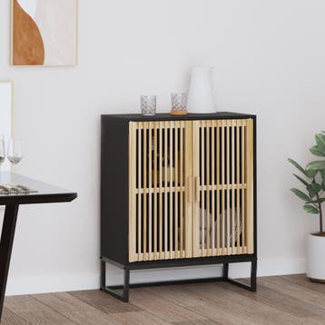 vidaXL Dressoir 60x30x75 cm bewerkt hout zwart, Verzenden, Nieuw