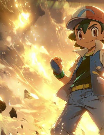 Canvas Fit - Alberto Ricardo - Ash y Pikachu en la cima del, Nieuw