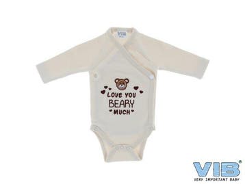 VIB Overslag Romper Love you BEARY much Beige, Ophalen of Verzenden, Nieuw