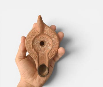 Oud-Romeins Terracotta-olielamp 14,00 cm.