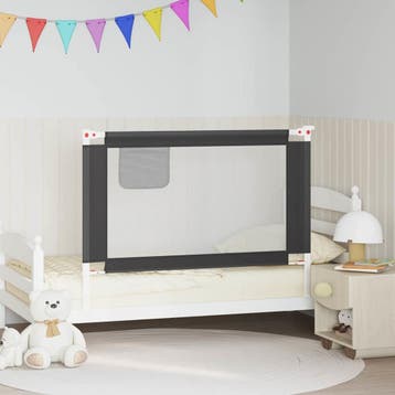 vidaXL Bedhekje peuter 120x25 cm stof donkergrijs, Verzenden