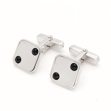 Boutons de manchette - 18 carats Or blanc Onyx