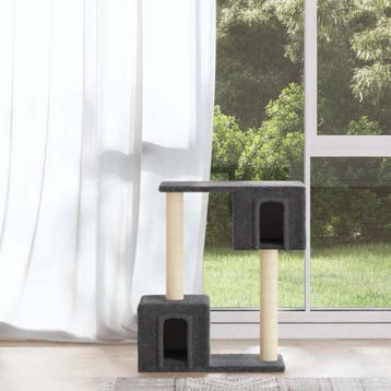 vidaXL Kattenmeubel met sisal krabpalen 60 cm donkergrijs, Verzenden, Nieuw