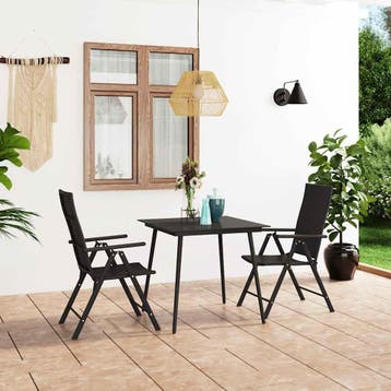 vidaXL 3-delige Tuinset zwart, Tuin en Terras, Tuinsets en Loungesets, Verzenden, Nieuw, Tuinset