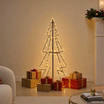 vidaXL Kegelkerstboom 160 LEDs binnen en buiten 78x120 cm, Verzenden, Nieuw