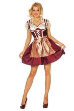 Bordeaux Rode Dirndl Jurk Oktoberfest Dames, Verzenden, Nieuw