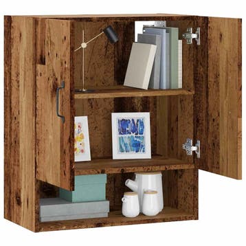 vidaXL Wandkast 60x31x70 cm bewerkt hout oud houtkleurig, Huis en Inrichting, Verzenden, Nieuw