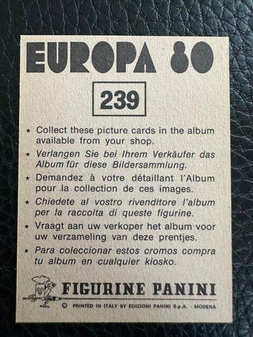 1980 Panini Scudetto panini euro 80 Portugal numero 239, Nieuw