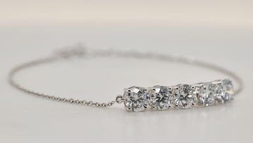 Zonder minimumprijs - Armband - 14 karaat Witgoud - 2.48ct., Handtassen en Accessoires, Nieuw