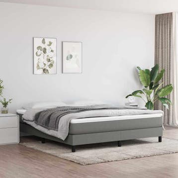 vidaXL Boxspring met matras stof donkergrijs 180x200 cm, Verzenden, Nieuw