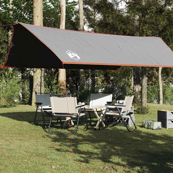 vidaXL Kampeerluifel waterdicht 500x294 cm grijs en oranje, Verzenden