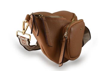 Laurent David Schoudertas Cognac, Handtassen en Accessoires, Tassen | Damestassen, Verzenden, Zo goed als nieuw