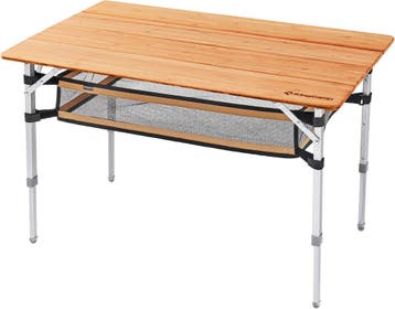 In hoogte verstelbare Bamboe tafel | Retour Deal | NU KLI..., Caravans en Kamperen, Verzenden, Zo goed als nieuw, Campingtafel