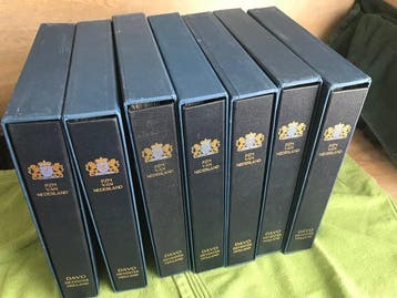 Nederland - 7 X Davo luxe postzegelmapjes albums. Vrijwel in, Gestempeld