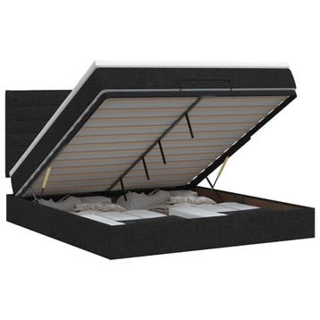 vidaXL Ottoman bed met matras met hoofdeinde Zwart 160 x 200, Maison & Meubles, Verzenden