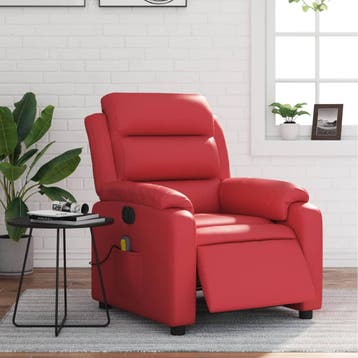vidaXL Massagestoel verstelbaar elektrisch kunstleer rood, Verzenden, Nieuw