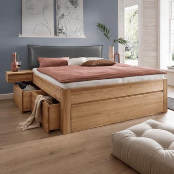 Forestales Ragnor Kernbeuken Houten Bed met Lades 45CM - 160