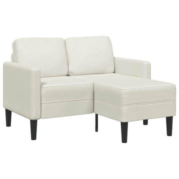 vidaXL 2-zitsbank met chaise L-vorm crèmekleurig 125 cm, Verzenden