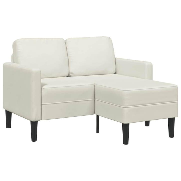 vidaXL 2-zitsbank met chaise L-vorm crèmekleurig 125 cm, Maison & Meubles, Canapés | Salons, Envoi