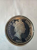 Cookeilanden. 5 Dollars 1991 World Cup 94 - 9,95g (.500)