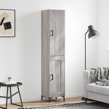 vidaXL Hoge kast 34,5x34x180 cm bewerkt hout grijs sonoma, Verzenden, Nieuw