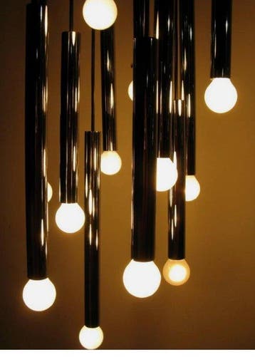 Te De Light - Hangende plafondlamp - Gechromd messing - 12 ×