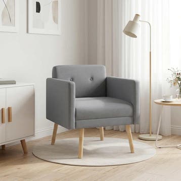 vidaXL Accentstoel Lichtgrijs Stof, Huis en Inrichting, Verzenden, Nieuw
